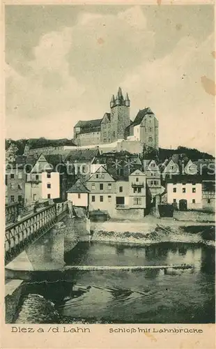 AK / Ansichtskarte Diez_Lahn Lahnbruecke Blick zum Schloss Diez_Lahn