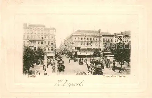 AK / Ansichtskarte Berlin Unter den Linden Pferdebus Pferdekutschen Verkehr Viktoria Hotel Berlin