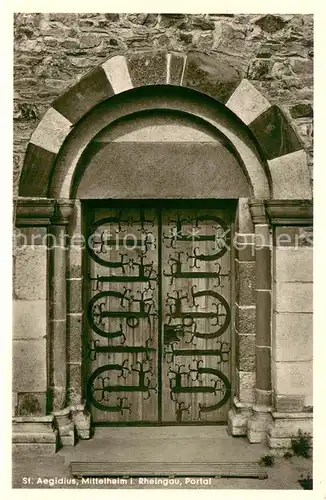 AK / Ansichtskarte Mittelheim_Rheingau St. Aegidius Kirche Portal Mittelheim Rheingau