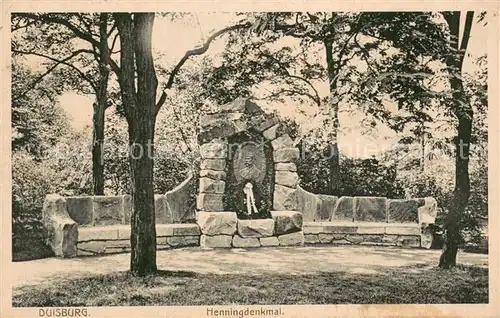 AK / Ansichtskarte Duisburg_Ruhr Henningdenkmal Duisburg Ruhr