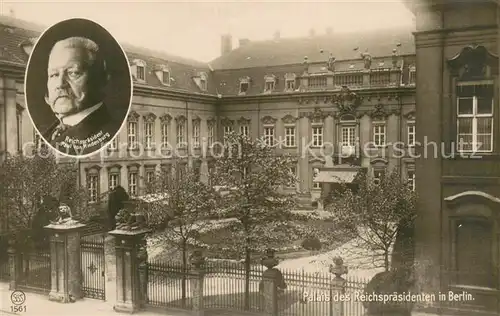 AK / Ansichtskarte Berlin Palais des Reichspraesidenten Paul von Hindenburg Portrait Berlin