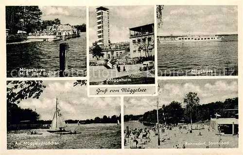 AK / Ansichtskarte Oberschoeneweide MS Bert Brecht Fahrgastschiff Mueggelturm Strandbad Rahnsdorf Oberschoeneweide