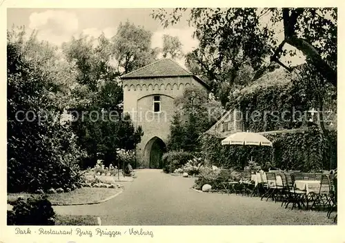 AK / Ansichtskarte Schwalmtal_Niederrhein Park  Restaurant Burg Brueggen Vorburg Schwalmtal Niederrhein