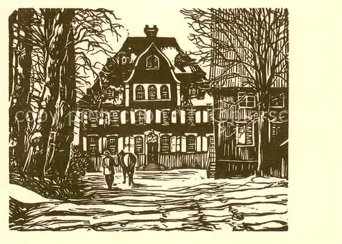 AK / Ansichtskarte Hagen_Westfalen Haus Harkorten im Winter 18. Jahrh. Kunstkarte R.Hilker Hagen_Westfalen