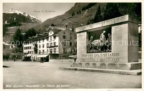 AK / Ansichtskarte Airolo Monumento Le Vittime del lavoro Airolo