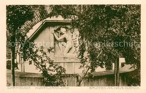 AK / Ansichtskarte Darmstadt Kuenstlerkolonie Brunnen am Haus Olbrich Darmstadt