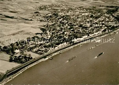 AK / Ansichtskarte Ruedesheim_am_Rhein Fliegeraufnahme Gesamtaufnahme Rhein mit Dampfer 