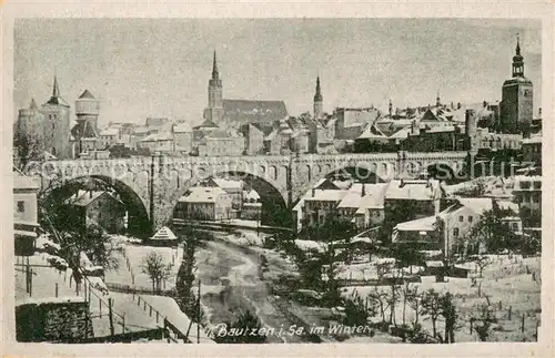 AK / Ansichtskarte Bautzen Stadtansicht im Winter Bautzen