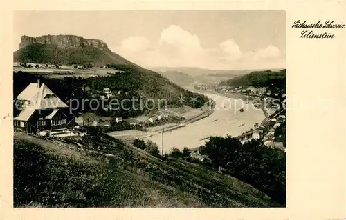 AK / Ansichtskarte Bad_Schandau Lilienstein und Gaststaette Bad_Schandau