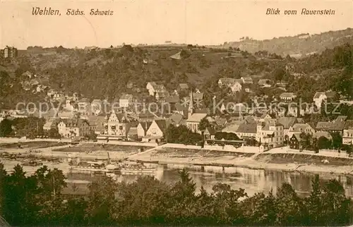 AK / Ansichtskarte Wehlen_Sachsen Blick vom Rauenstein auf Stadt mit Elbe Wehlen_Sachsen