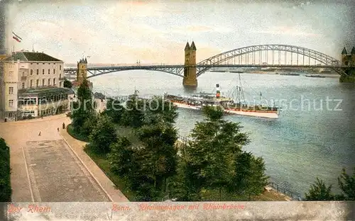 AK / Ansichtskarte Bonn_Rhein Rheinanlagen mit Rheinbruecke Dampfer Bonn_Rhein