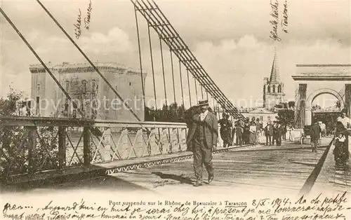 AK / Ansichtskarte Tarascon_13 Pont suspendu sur le Rhone de Beaucaire 