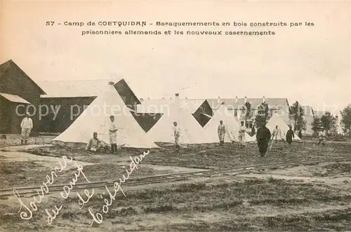 AK / Ansichtskarte Camp_de_Coetquidan Baraquement en bois construits par les prisonniers allemands et les nouveaux casernements Camp_de_Coetquidan