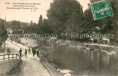 AK / Ansichtskarte Joinville le Pont Les Bords de la Marne Restaurant Fanac et l Ile Joinville le Pont