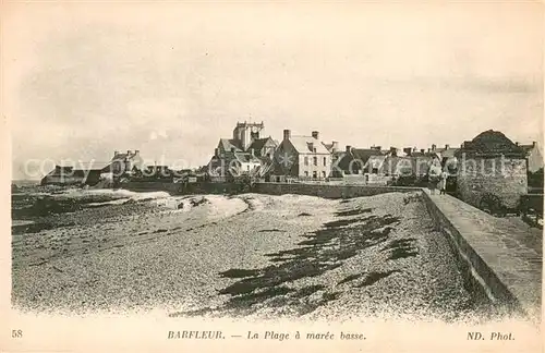 AK / Ansichtskarte Barfleur_Manche La Plage a maree basse Barfleur_Manche