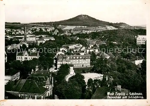 AK / Ansichtskarte Teplitz Schoenau_Teplice Teilansicht mit Schlossberg 