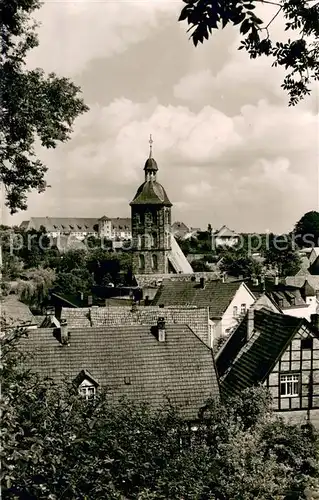 AK / Ansichtskarte Tecklenburg Teilansicht mit Kirche und Schule Tecklenburg