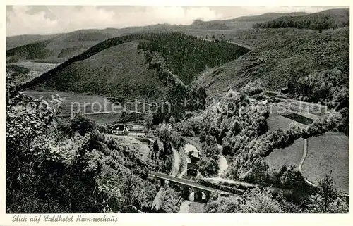 AK / Ansichtskarte Schalksmuehle Waldhotel Hammerhaus Dampflokomotive d. Hoelvertalbahn Eisenbahn Schalksmuehle