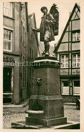 AK / Ansichtskarte Muenster_Westfalen Der Kiepenkerl Denkmal Statue Muenster_Westfalen