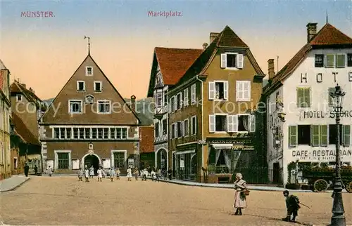 AK / Ansichtskarte Muenster_Elsass Marktplatz Muenster_Elsass