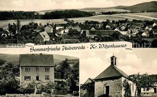 AK / Ansichtskarte Hubenrode Panorama Gemischtwaren Hch Koebberlin Kirche Hubenrode