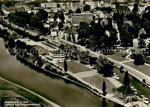 AK / Ansichtskarte Muelheim_Ruhr Fliegeraufnahme des Wasserbahnhofs Muelheim Ruhr