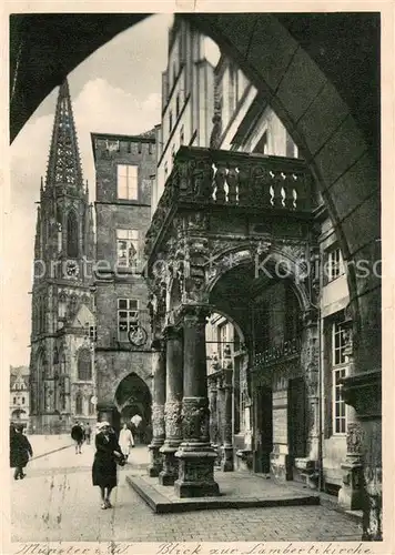 AK / Ansichtskarte Muenster_Westfalen Lambertikirche Muenster_Westfalen