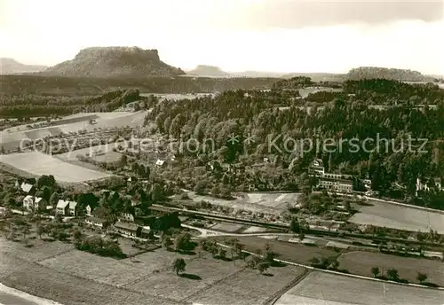 AK / Ansichtskarte Rathen_Saechsische Schweiz Fliegeraufnahme mit Lilienstein Koenigstein und Pfaffenstein Rathen Saechsische Schweiz