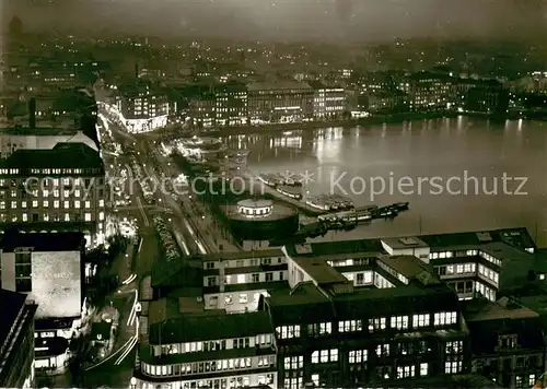 AK / Ansichtskarte Hamburg Binnenalster und Jungfernstieg am Abend Hamburg