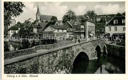 AK / Ansichtskarte Kettwig Altstadt und Cafe Restaurant Ene Plaenk Dieterich Bier Kettwig