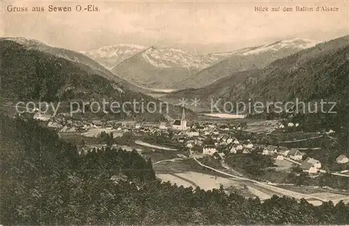 AK / Ansichtskarte Sewen Panorama Blick auf den Ballon d Alsace Sewen