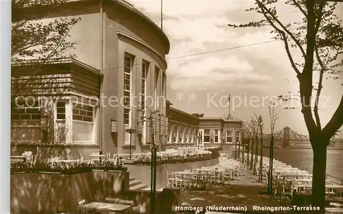 AK / Ansichtskarte Homberg_Niederrhein Cafe Restaurant Rheingarten Terrasse Homberg Niederrhein