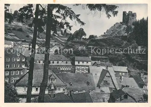 AK / Ansichtskarte Monschau Hallerpartie Burgruine Monschau