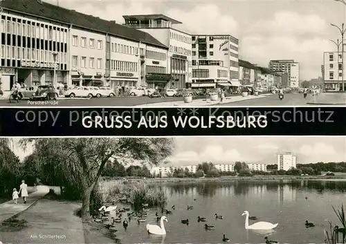 AK / Ansichtskarte Wolfsburg Porschestrasse Am Schillerteich Wolfsburg