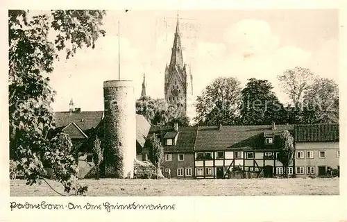 AK / Ansichtskarte Paderborn Teilansicht mit Turm und Kirche Paderborn