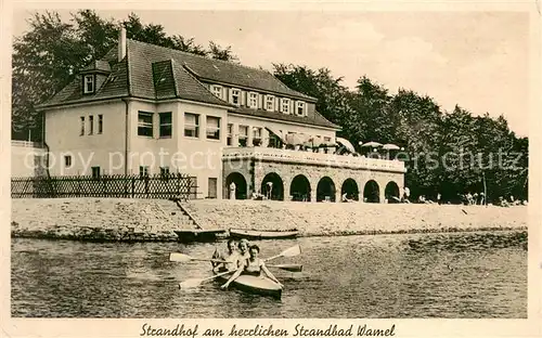 AK / Ansichtskarte Wamel_Moehnesee Strandhof am Strandbad Wamel Moehnesee Wamel Moehnesee