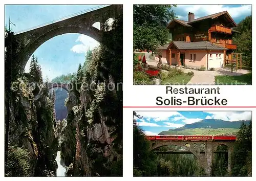 AK / Ansichtskarte Alvaschein Restaurant Solis Bruecke Schynschlucht Eisenbahnbruecke Alvaschein