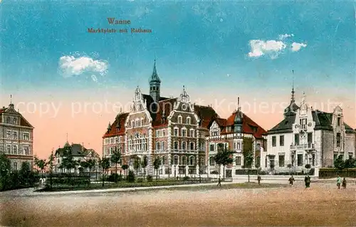 AK / Ansichtskarte Wanne_Herne Marktplatz mit Rathaus Wanne Herne