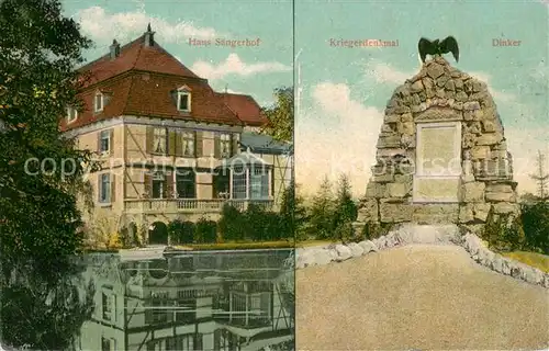 AK / Ansichtskarte Soest_DE_NRW Haus Saengerhof Kriegerdenkmal Dinker 