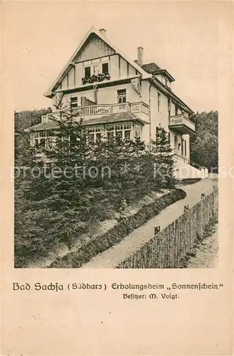 AK / Ansichtskarte Bad_Sachsa_Harz Erholungsheim Sonnenschein Aussenansicht Bad_Sachsa_Harz