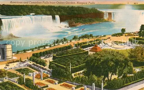 AK / Ansichtskarte Ontario__Canada Niagara Falls from Oakes Garden 