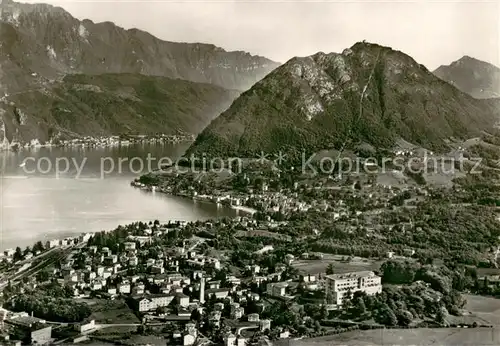 AK / Ansichtskarte Lugano_TI Kurhaus Sanrocco Fliegeraufnahme Lugano_TI