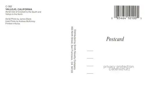 AK / Ansichtskarte Vallejo Aerial view of Crockett to the South and Vallejo to the North 