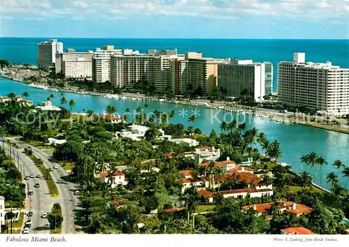 AK / Ansichtskarte Miami_Beach Panorama of Indian Creek Collins Avenue and hotels Aerial view 