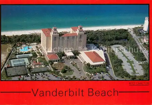 AK / Ansichtskarte Vanderbilt_Beach Aerial view of the Ritz Carlton rising above the white beaches along the Gulf of Mexico Vanderbilt Beach