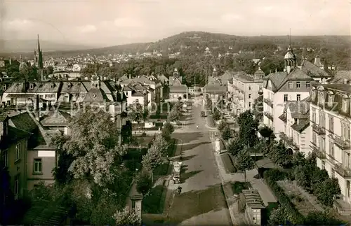 AK / Ansichtskarte Bad_Nauheim Bahnhofsallee mit Sprudel v. Johannisberg Bad_Nauheim