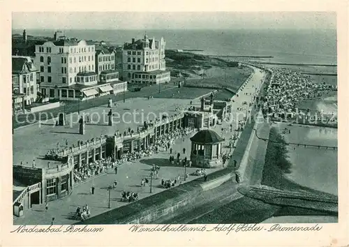 AK / Ansichtskarte Borkum Wandelhalle mit A. H. Promenade Borkum