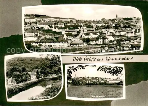 AK / Ansichtskarte Baumholder_Nahe Am Weiher Erdingers Muehle Stadtansicht Baumholder Nahe