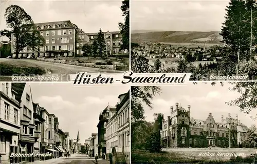 AK / Ansichtskarte Huesten Karolinen Hospital Bahnhofstrasse Schloss Herdringen Panorama Huesten