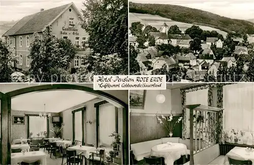 AK / Ansichtskarte Cobbenrode_Sauerland Hotel Pension Rote Erde Gastraeume Panorama Cobbenrode_Sauerland